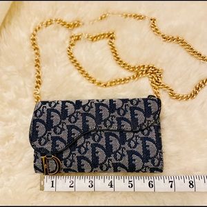 ❤️❤️❤️SOLD❤️❤️❤️Dior Oblique Saddle wallet in Navy